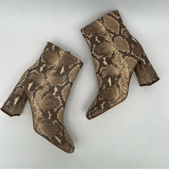 New! SAM EDELMAN Women’s Codie Snakeskin-Embossed Ankle Boots Size 9 - Picture 9 of 14